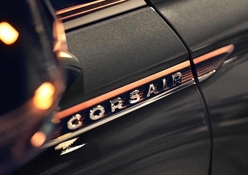 The stylish chrome badge reading “CORSAIR” is shown on the exterior of the vehicle. | Cummins Lincoln in Weatherford OK