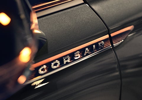 The stylish chrome badge reading “CORSAIR” is shown on the exterior of the vehicle. | Cummins Lincoln in Weatherford OK