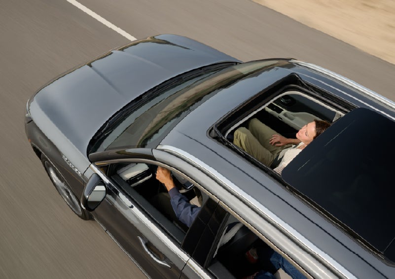 The available panoramic Vista Roof® of a 2027 Lincoln Aviator® SUV is open. | Cummins Lincoln in Weatherford OK