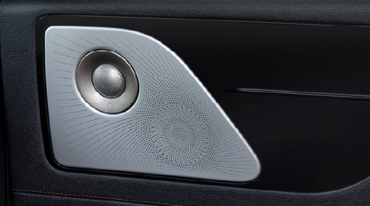 A close-up view of the available Revel® Ultima 3D Audio System. | Cummins Lincoln in Weatherford OK